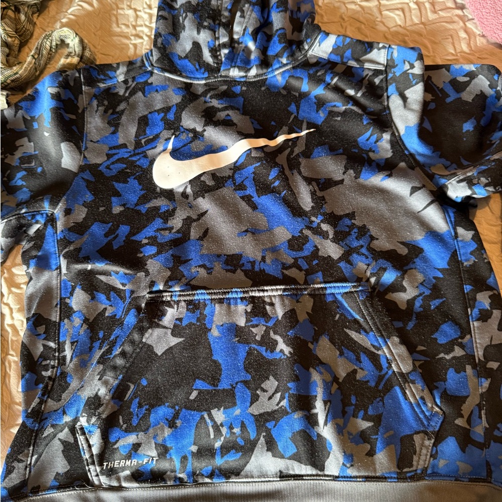 Nike Therma-Fit Blue and Black Hoodie